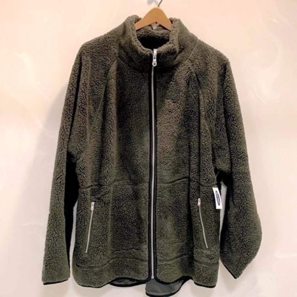 Old Navy Active Dark Green Sherpa Jacket